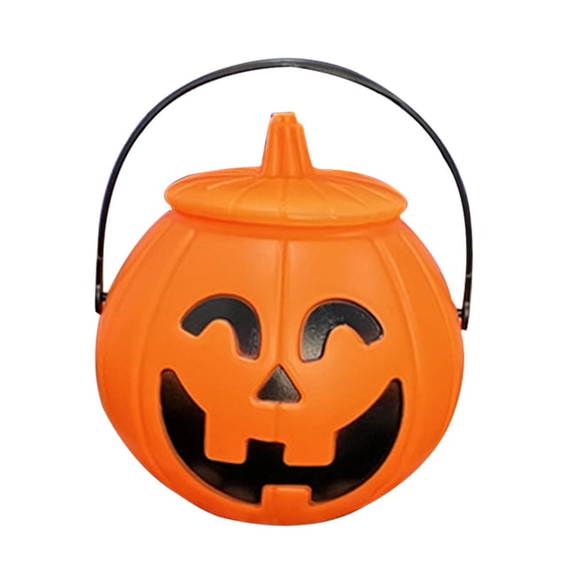 Cubos De Calabaza De Halloween, Tarro De Accesorios Con Tapa, Cesta De Regalo, Soporte Para Cubo De Dulces SM SunniMix Cubo de calabaza
