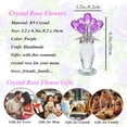 thumbnail image 2 of ABPETE Crystal Purple Rose Flower Figurines - Glass Rose Bouquet Gifts for Women Mom Wife Girlfriend on Valentines Christmas Mothers Day Wedding Party, 2 of 12