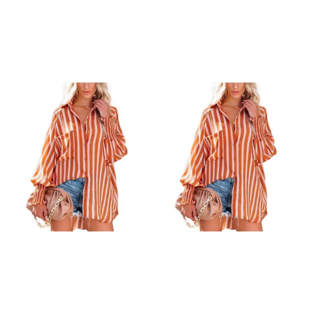 Sonducket Destaca con una elegante y llamativa camisa para mujer Camisas y blusas para mujer Blusas para mujer Camisas Mujer naranja XL naranja SG 2Conjunto
