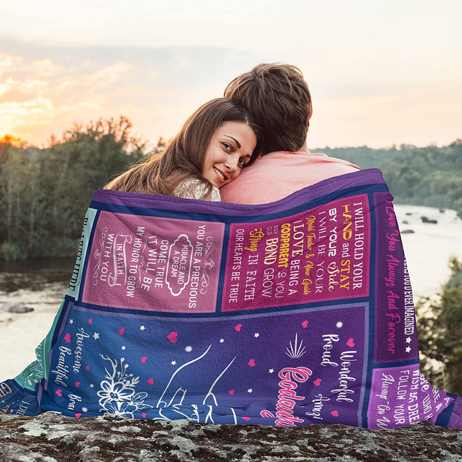 Goddaughter Gifts from Godmother Godfather, Goddaughter Gifts Blanket 60"x50", Birthday Gifts for Goddaughter, Grown Goddaughter Gifts for Girls, to My Goddaughter Graduation Gifts Throw Blanket