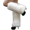 thumbnail image 2 of Naierhg Thermal socks 1 Pair Plush Elastic Solid Color Thick Leg Warmers Autumn Winter Women Warm Faux Fur Boot Stockings White, 2 of 8
