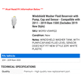 thumbnail image 2 of Windshield Washer Fluid Reservoir with Pump, Cap and Sensor - Compatible with 2011 - 2019 Ram 1500 (Excludes 2019 New Style) 2012 2013 2014 2015 2016 2017 2018 2020, 2 of 2