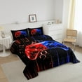 thumbnail image 3 of Erosebridal Neon Red Blue Gamepad Bedding Twin Comforter Set, Gradient Lines Down Comforter, Gamer Room Decorative, Reversible 2-Piece, 3 of 8