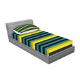 thumbnail image 2 of Ambesonne Retro Fitted Sheet & Pillow Sham Set, Striped Geometric Pattern, Twin, Multicolor, 2 of 2
