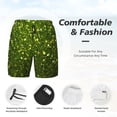 thumbnail image 3 of Fotbe Green Glitter Sparkle Traje de Baño para Hombre – Shorts de Natación de Secado Rápido con Forro y Bolsillos-Small, 3 of 6