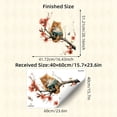 thumbnail image 2 of Cat Wall Stickers - Cute reading cat & red flower Branch with PVC Film, Peel and Stick Removable Temporary Wallpaper for Room, Semi-Matte, Easy to Apply (Irregular Cut for smooth Walls), 2 of 5