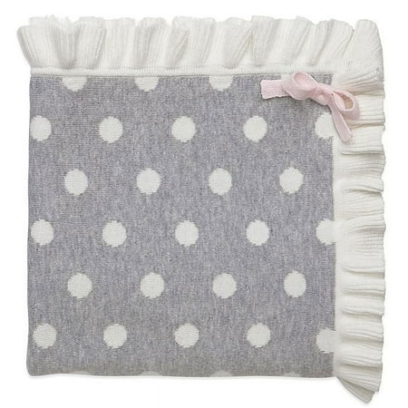 UPC: 0077539892949 | Elegant Baby Dot Blanket with Ruffle in Grey