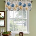 thumbnail image 3 of Blue Yellow Tulips Curtain Valances for Windows, Kitchen Valance Window Treatments Panel 2 Pack, Retro Farmhouse Flower Barn Doors Wooden Rod Pocket Short Curtains for Bathroom Bedroom 42 x 18 Inch, 3 of 8