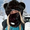 thumbnail image 2 of Ediodpoh Winter Hood Hat and Neck Warmer Set Thermal Windproof Face Protection for Skiing and Cycling Black, 2 of 6