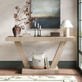 thumbnail image 3 of CQSXDA 60 Inches Vintage Distressed Wood Entryway Bench with Two-Tier Solid Wood Storage Cabinet for Living Room and Hallway, Antique Natural, 3 of 8