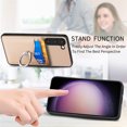 thumbnail image 4 of Carbon Fiber Patterned Case for Samsung S22 Plus, Wallet case with [360°Rotation Ring Kickstand] Credit Card Holder,PU Leather Shockproof Cover Women Men for Samsung Galaxy S22 Plus, Khaki, 4 of 8