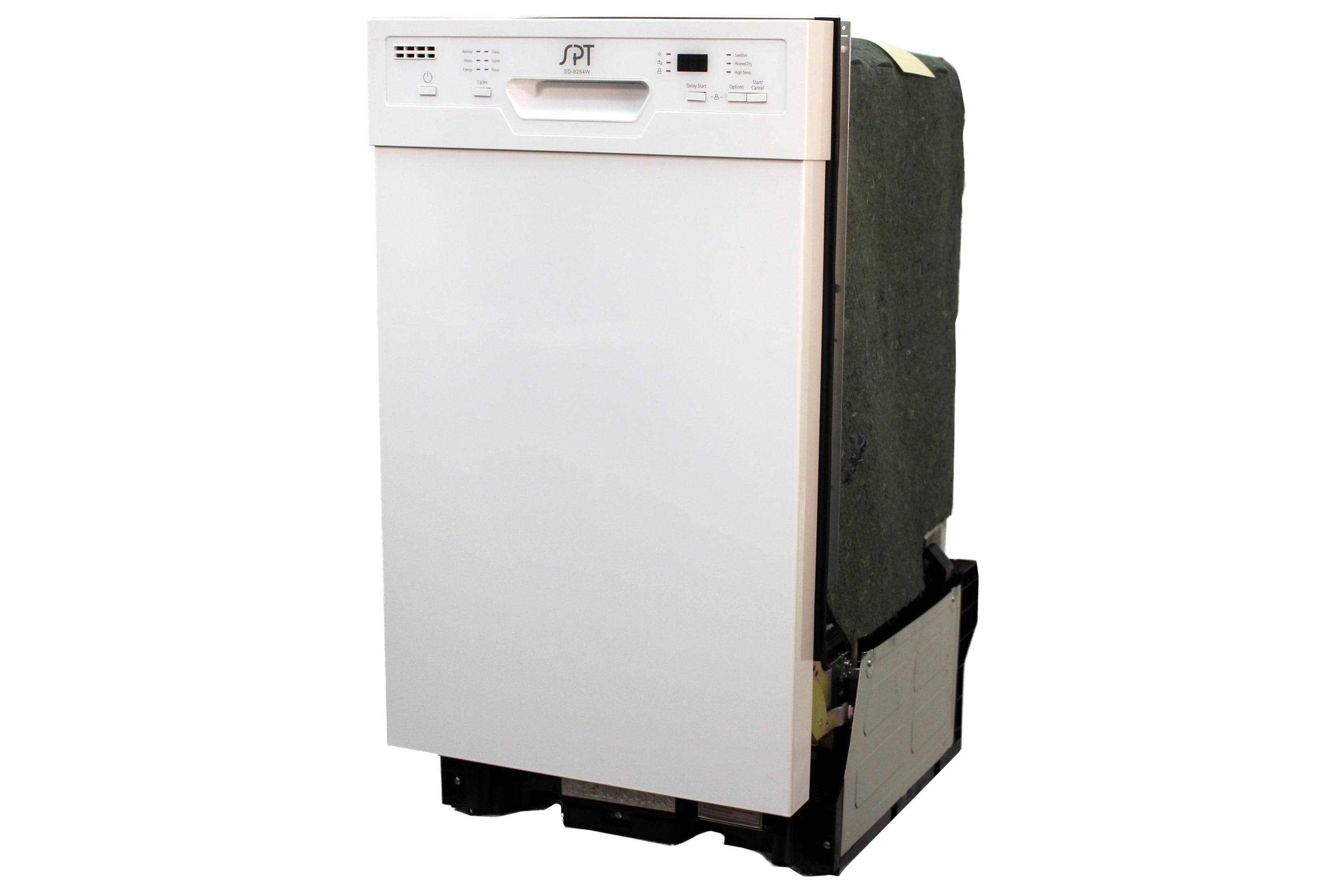 Sunpentown 18" Built-In Dishwasher with Heated Drying, Energy Star, White, SD-9254W