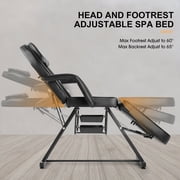 Artist Hand Recliner Massage Table Facial Lash Bed Salon Tattoo Chair with 2 Trays (Black)