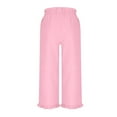 thumbnail image 2 of Juslio Girls Pants Casual Solid Elastic Waist Harun Pocket Loose Linen Pants, 2 of 8