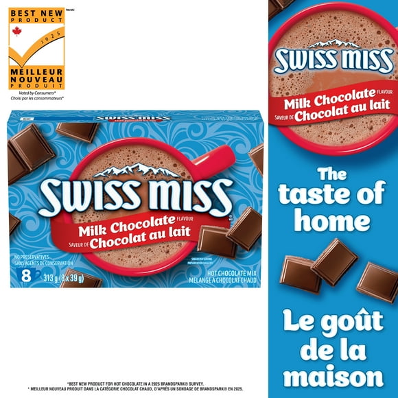 Swiss Miss ™ Hot Chocolate Mix,  Milk Chocolate Flavour Rich, Preservative-Free & Easy-to-Prepare 313g (8 X 39g)