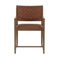 thumbnail image 2 of Linon Marshall Indoor Dining Chair with Arms, Brown Leather, 2 of 14