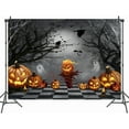 thumbnail image 3 of Spooky Forest Summerween Backdrop,Bat Crow Spooky Cobweb Pumpkins Photography Background,Halloween Theme Party Decor,Night Cemetery Banner Photoshoot Photo Booth Props Wallpaper-5x3FT, 3 of 7