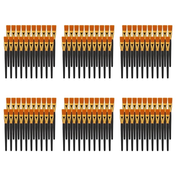 120 Pcs Flat Brush Set, 1 Inch Wide Watercolor Brushes Oil Painting Brushes, Big Paint Professional Brushes