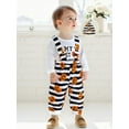thumbnail image 6 of BemeyourBBs Baby Boy Halloween Clothes Long Sleeve Romper Suspender Pants Hat, 6 of 9