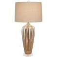 thumbnail image 2 of Possini Euro Design Loren Modern Mid Century Table Lamp 28 1/4" Tall Ivory Drip Glaze Ceramic Fabric Drum Shade for Bedroom Living Room Bedside House, 2 of 7