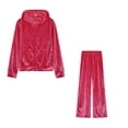 thumbnail image 2 of Chándal Juicy de terciopelo para mujer Chándal Couture acolchado-Rosa Rojo-XXL brillar Electrónica, 2 of 4