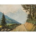 thumbnail image 2 of Nevena Badjakowa 14x12 Gold Ornate Wood Frame and Double Matted Museum Art Print Titled - Mountain Landscape with a Road, 2 of 4