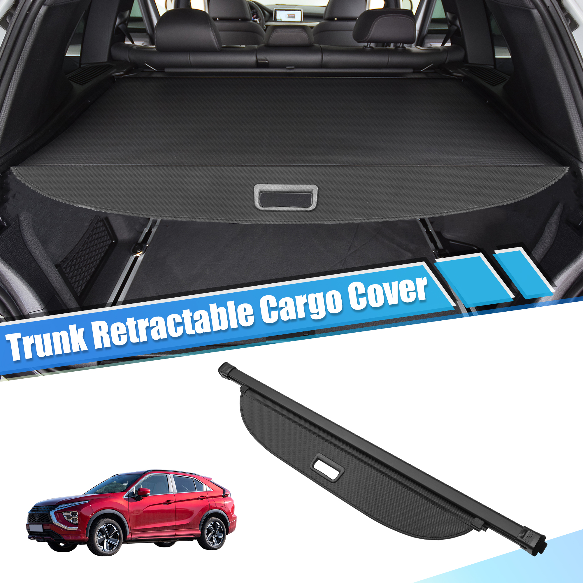 Unique Bargains Cargo Cover Rear Trunk Shield for Mitsubishi Eclipse Cross 2018-2023 Black
