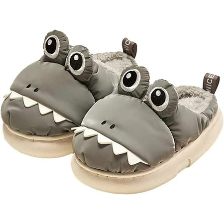 

DabuLiu Cute Crocodile Slipper for Kids Warm Slip on Homes Slippers Winter Indoor Outdoor Boys Girls Non Slip Shoes