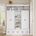 thumbnail image 2 of Euroco Multifunctional Hall Tree with Adjustable Shelves, Cabinets, Drawers & Open Cubbies, 2 of 9