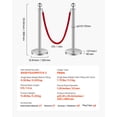 thumbnail image 3 of VEVOR Stanchions and Velvet Ropes 4Pcs, Hollow Base with Stainless Steel Post, 2 Red Velvet Ropes and Posts, Crowd Control Barriers Silver Stanchions, Red Carpet Runner Poles for Party Supplies, 3 of 9