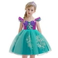 thumbnail image 3 of Girls Mermaid Dress Ariel Costume Outfit Playwear Birthday Party Cosplay Kids Summer Dress, 3 of 7