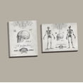 thumbnail image 1 of Elegant Black and White Skeleton and Skull Set; One 14x11in and One 11x14in Stretched Canvas, 1 of 1