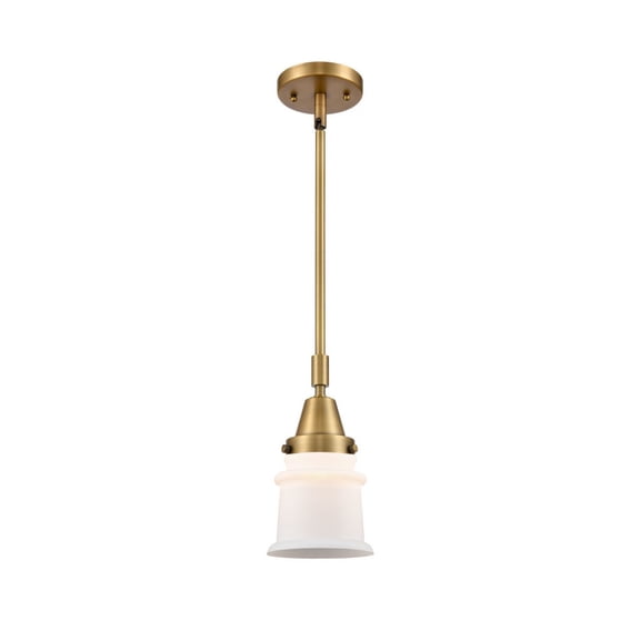 447-1S-BB-G181S Innovations Lighting Canton - 1 Light Stem Hung Mini Pendant In Industrial Style-11.13 Inches Tall and 6.5 Inches Wide-Brushed Brass