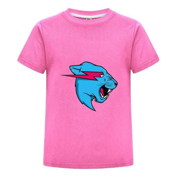 Camiseta MrBeast Niño Niña Verano Algodón Playera Pantera Azul Infantil Regalo Moda Casual Fans Ropa Fresca Estampada Diario