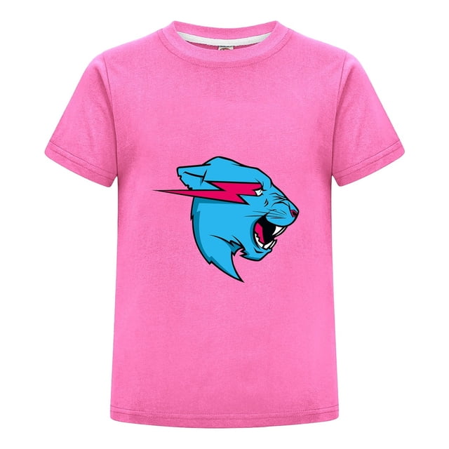 Camiseta MrBeast Niño Niña Verano Algodón Playera Pantera Azul Infantil Regalo Moda Casual Fans Ropa Fresca Estampada Diario