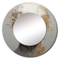 thumbnail image 2 of Designart "Meditative Mind Of A Man" Man Double Exposure Beige Large Round Mirror - Round Bedroom Mirror Wall Decor - Glam Round Printed Mirror - 23" x 23", 2 of 6