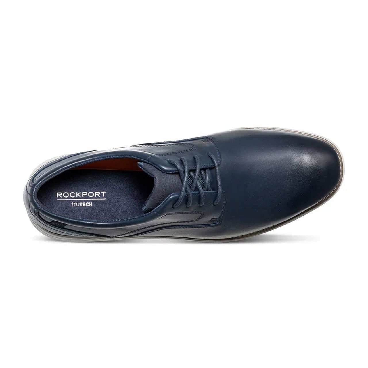 Rockport Men Maverick Plain Toe Oxford Size US 8.5M Navy Blue Leather Derby Blue Dress Shoes for Men for sale | eBay main image 4