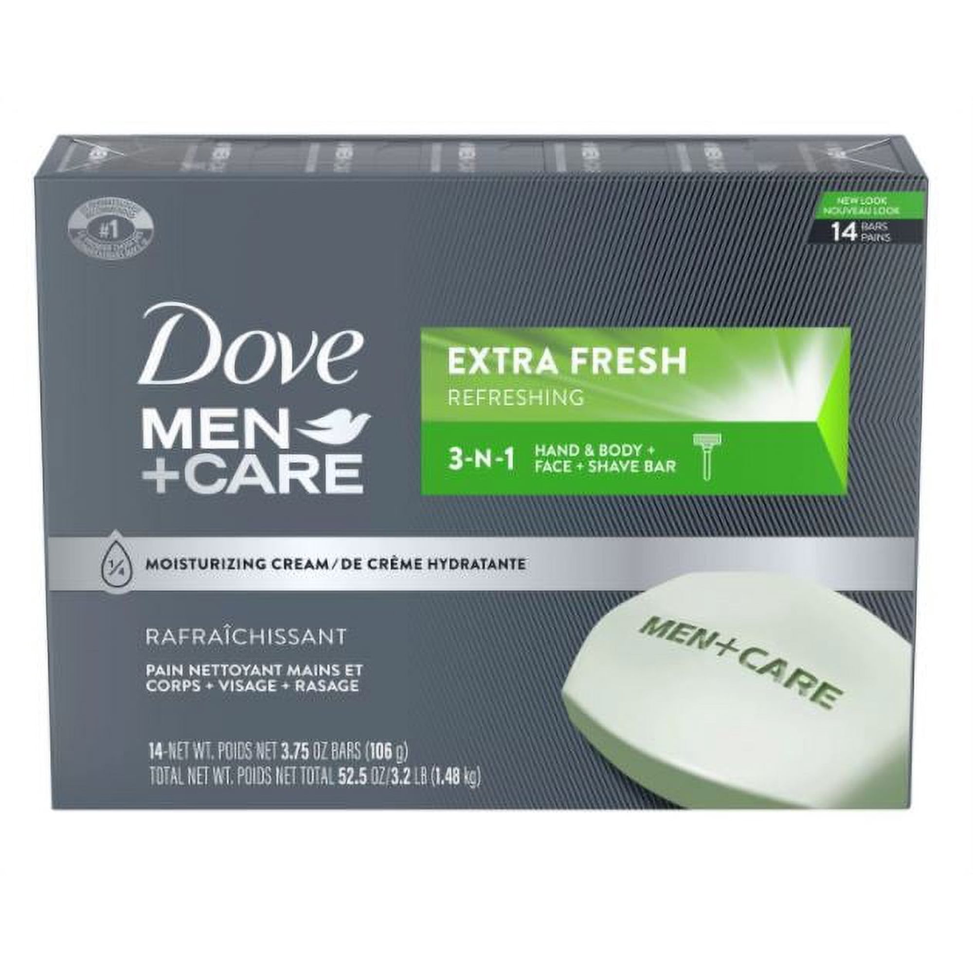 Dove Men+Care Body and Face Bar Extra Fresh (3.75 oz., 14 ct.)