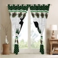 thumbnail image 4 of Farmhouse Decor,Rustic Moose Deer Window Curtains 2 Panels 38"Wx54"L,Green Checkered Buffalo Plaid 30%-50% Blackout Curtains,Woodland Lodge Cabin Pine Trees Pinecone Curtains & Drapes, 4 of 6