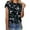 Z3 Black, variant on Womens Summer Tops Blouses Floral Print Round Neck Short Sleeve Spring Ladies Clothing