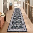 thumbnail image 3 of Findosom Washable Runner Rug 2'x10' Non-slip Kitchen Runner Rug, Vintage Paisley Runner Rugs Soft Distressed Carpet Boho Runner Rug for Hallway Bedroom Laundry Entryway,Black, 3 of 9