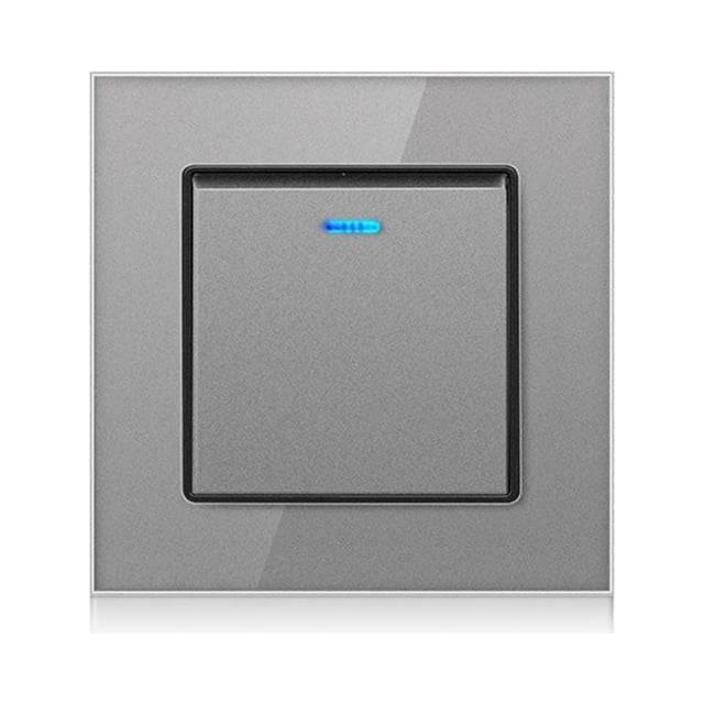 Yuarrent Interruptor de lámpara de Panel de luz, suministros para el hogar, accesorios para el hogar, interruptores de presión, instalación Decoración del hogar Gris/Multicontrol