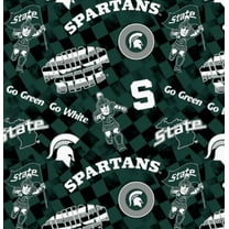 Official Licensed NCAA Michigan State University Check Allover Fabric by the Yard