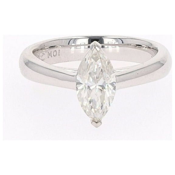 1.40 CTW DEW Marquise Moissanite Two Prong Solitaire Ring in Sterling Silver