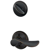 Schlage F59 CHP 716 LH Champagne Interior Left-Handed Lever with Deadbolt, Aged Bronze (Interior Half Only)