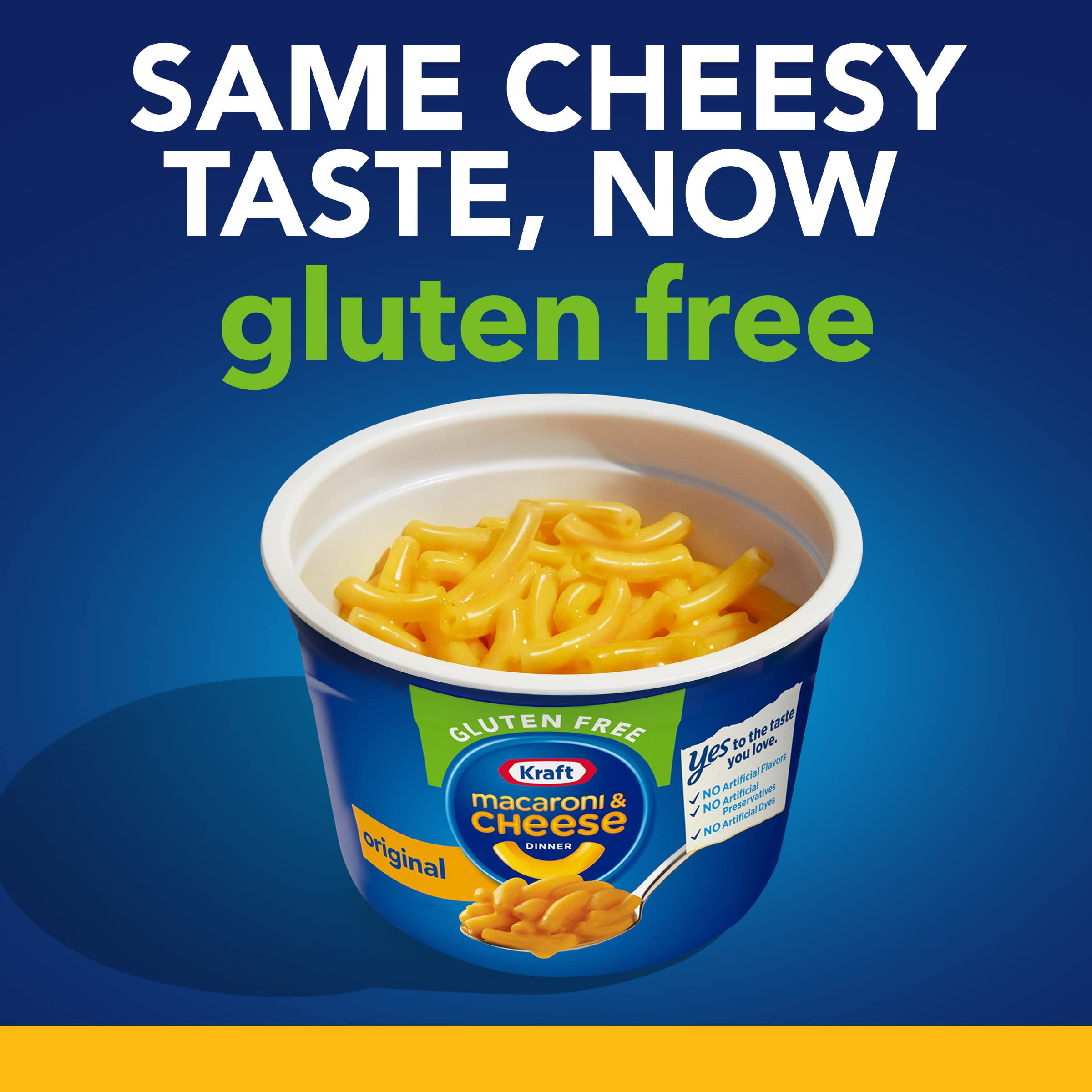 Kraft Gluten Free Original Mac and Cheese Cups Easy Microwaveable Dinner (Pack of 6)