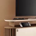 thumbnail image 2 of Mueble para TV hasta 70” Bossa Alba Castaño/Blanco hueso | Diseño Curvo | Puertas Corredizas | Estante Abierto, 2 of 3