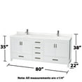 thumbnail image 5 of Wyndham Collection WCS141480DWHWQUNSM24 Sheffield 80" Free Standing Double Basin Vanity, 5 of 7