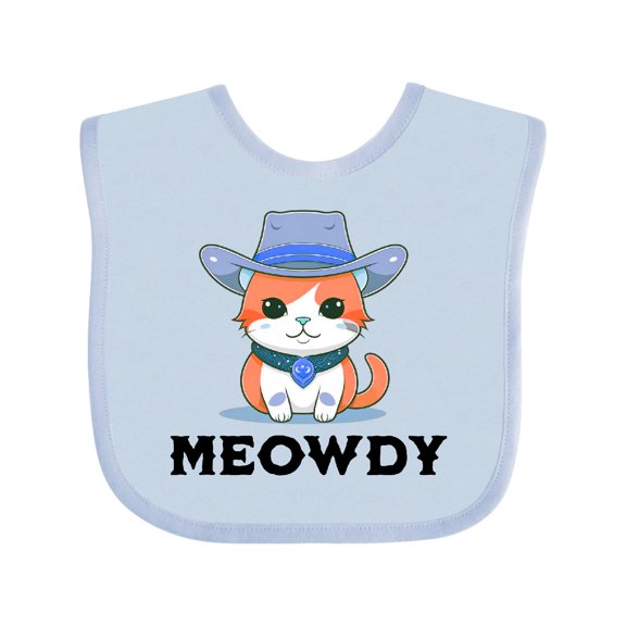 Inktastic Cowboy Cat Meowdy Boys or Girls Baby Bib