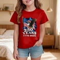 thumbnail image 2 of mgoYE 250 Years America Anniversary Shirt Girls Boys 250th Independence Day Birthday Shirt USA Flag Star and Stripes Shirt for Kids(Red,11-12 Years), 2 of 5